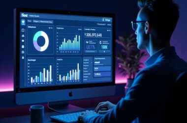 AI-powered web design dashboard with analytics, dynamic website preview, and personalization features for digital marketing 2025.